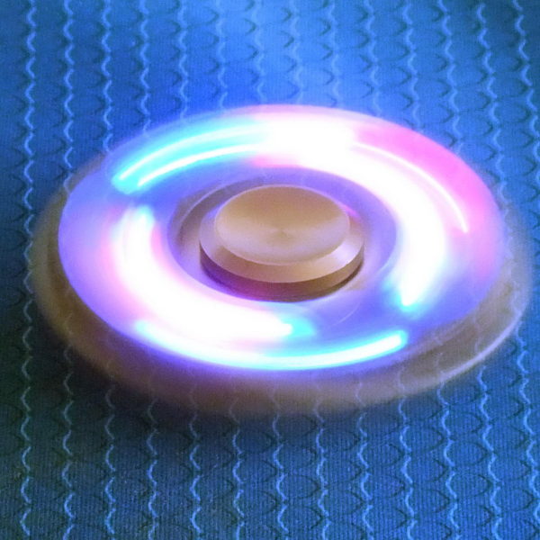 Спиннер металлический LED Clover со светодиодами, золотистый